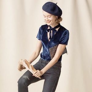 NWT Madewell Velvet Top